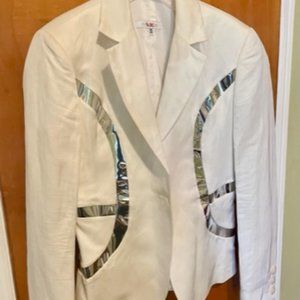 Versace White/Silver Linen Blazer, size 28/42